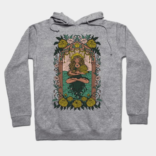 Virgo Zodiac Sign - Virgo Tarot Card Hoodie by LittleAna